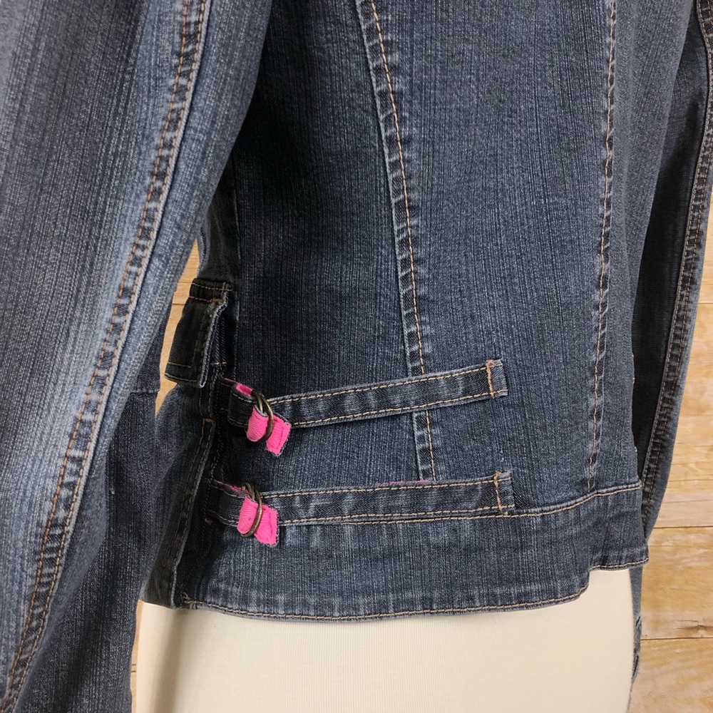 Express Button Down Denim Jacket Sz M - image 3